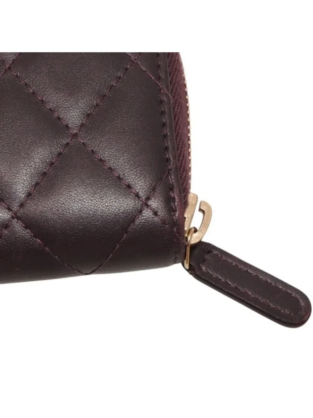 Chanel Classic Zip Coin Purse CC Logo Lambskin Purple